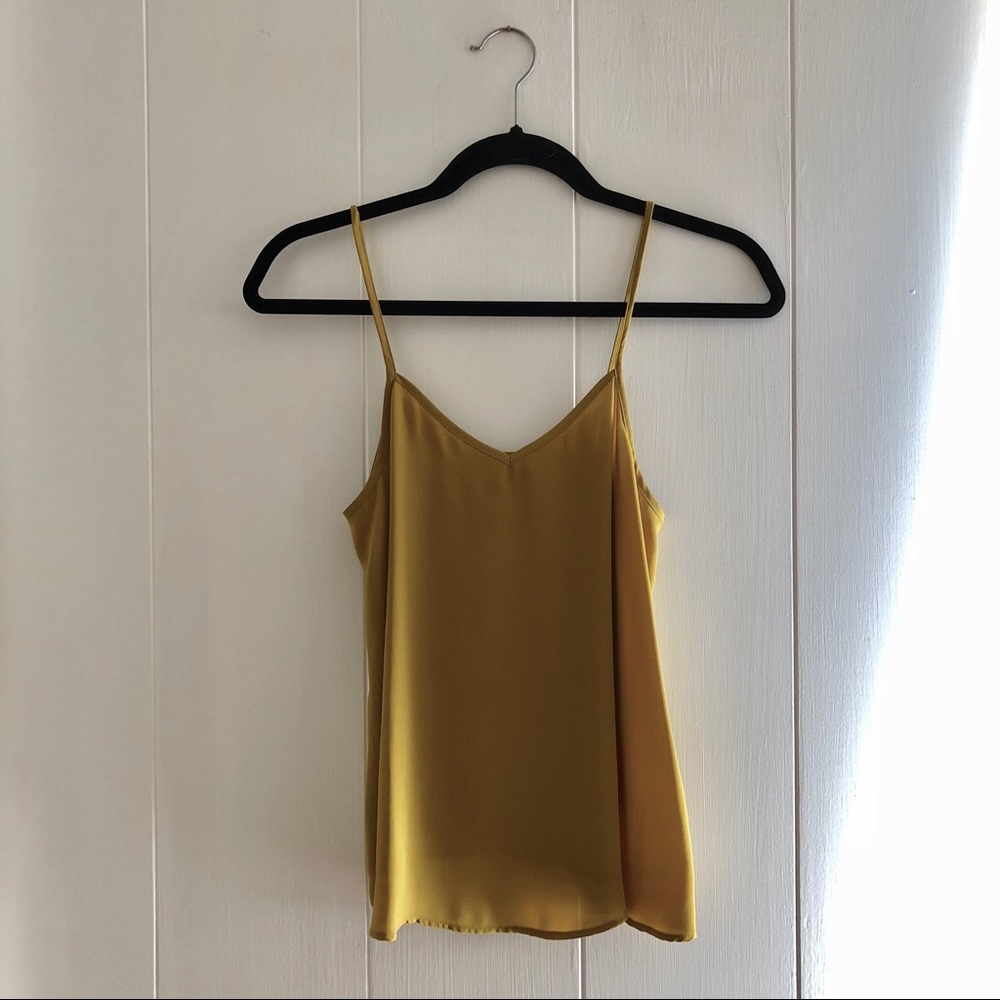 Topshop mustard v neck cami